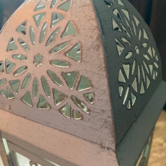 Pier 1 White Jeweled Mini Lantern, 8.5” H x 3.5” W - Picture 3 of 9